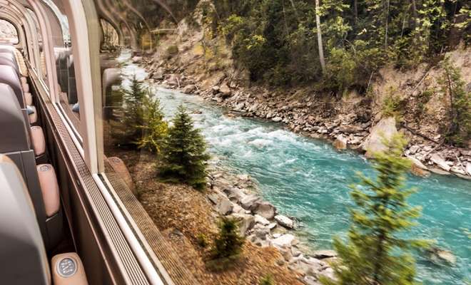 Admire breathaking scenery on a luxury train