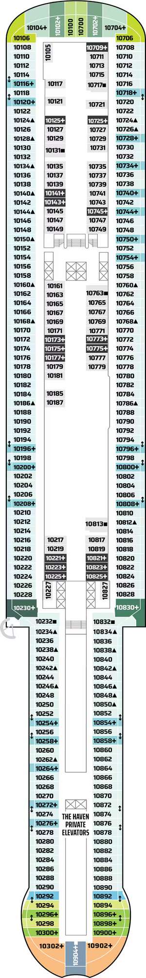 Deck plan for Norwegian Bella