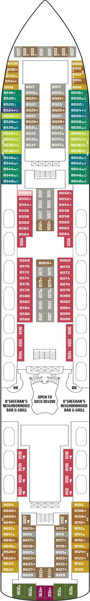 Deck plan for Norwegian Pearl