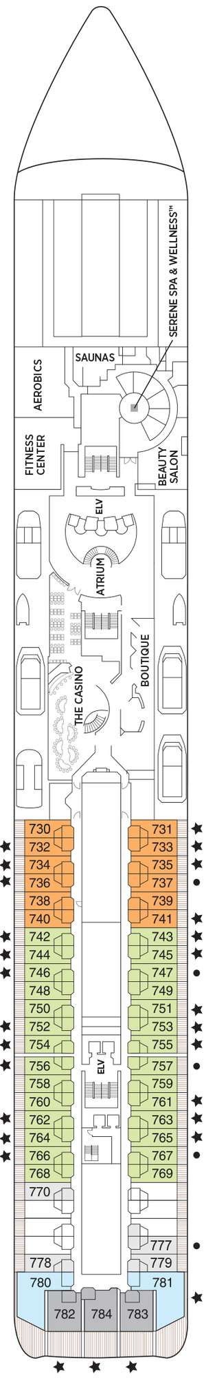 Deck plan for Regent Seven Seas Mariner