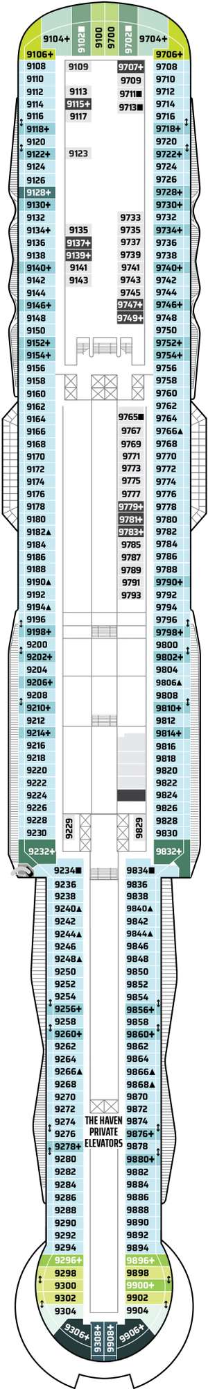 Deck plan for Norwegian Bella