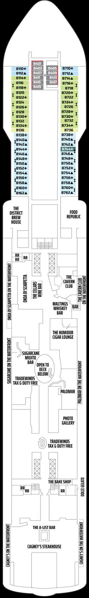 Deck plan for Norwegian Encore