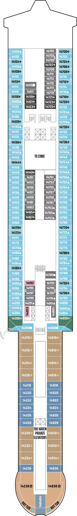 Deck plan for Norwegian Bella