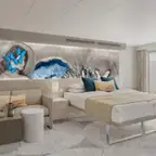 Overview of a Forward-Facing Club Balcony Suite