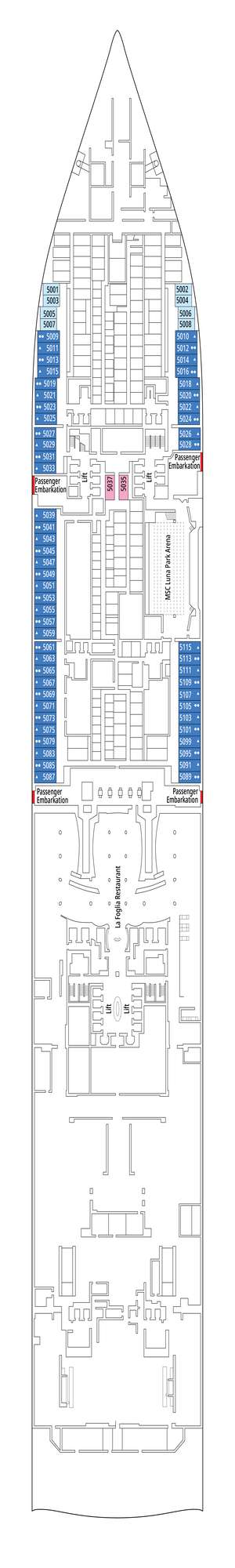 Deck plan for MSC World Asia