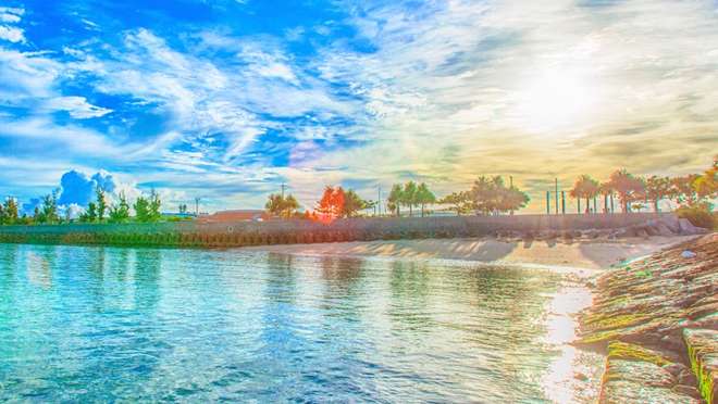 Feel warm ocean breezes on Okinawa's shores